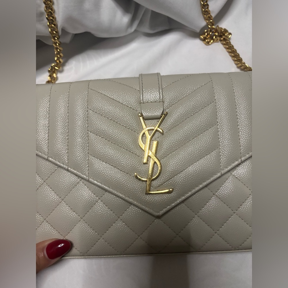 YSL Cream Chain Shoulder Bag - Picture 10 of 12
